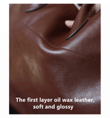 Women's Vegetable-Tanned Cowhide Leather Tote Bag