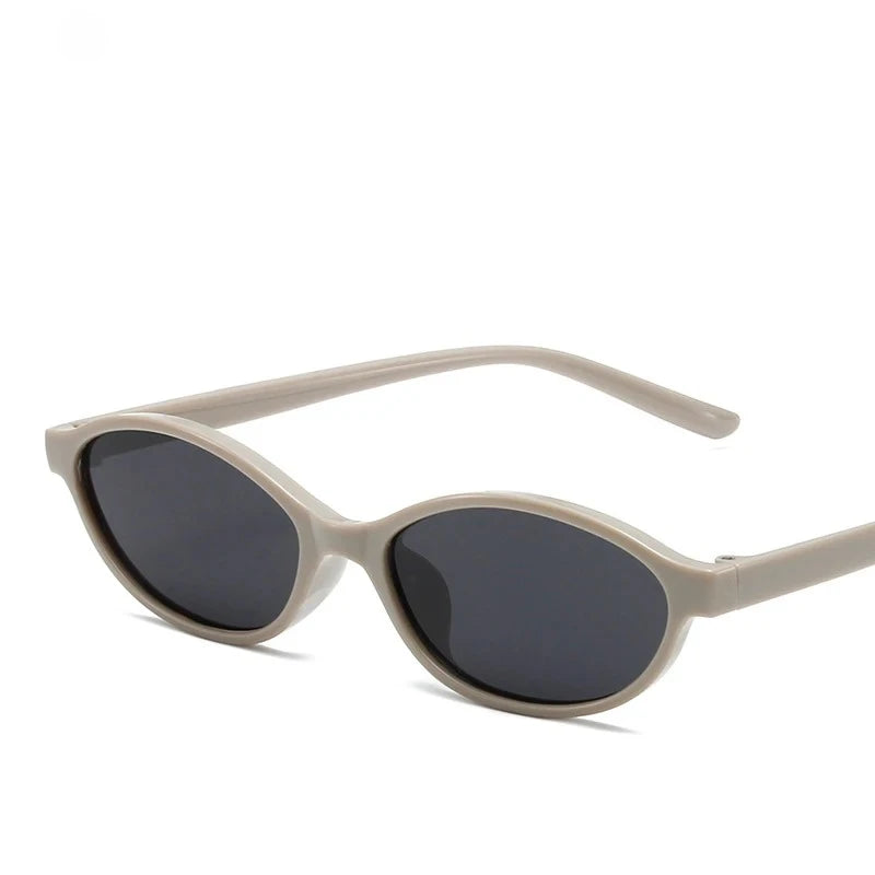 Vintage Small Frame Oval Sunglasses – Black Round Designer Style, Unisex Cool Eyewear for Men & Women, Fashion Circular UV Sun Glasses
