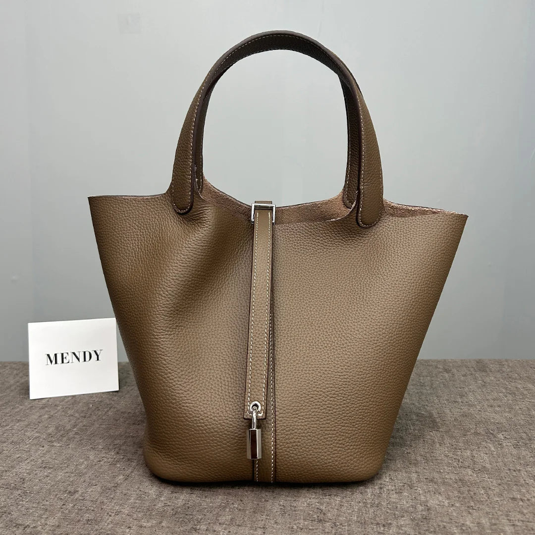 MENDY Women Bags Handbags Bucket Bag 18/22 Big Small Fashion Tote Bag Genuine Leather Luxury Quality Designers Lady Hand Bags