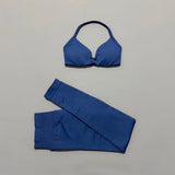 2Pcs HISTELLO Seamless Yoga Sports Set for Women Resistant Backless Bra Pilates Fitness Workout Running Leggings Gym Suit