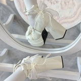 Women's Butterfly-Knot Mary Jane Platform Heels