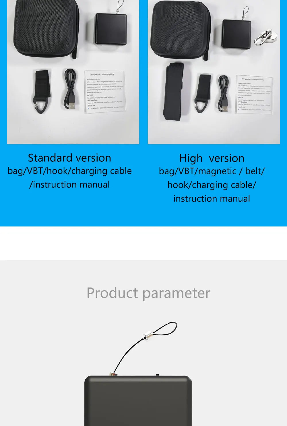 【Queling】 VBT Cube Linear Encoder Velocity Based Training VBT Sensor Rope Fitness Strength Training