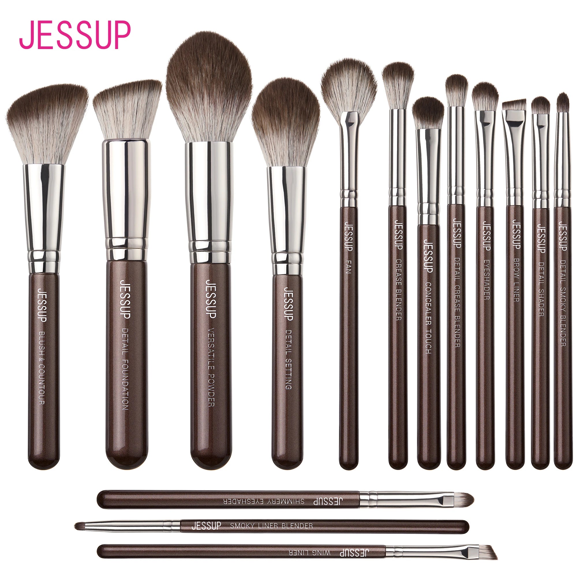 Jessup 15-Piece Professional Makeup Brush Set