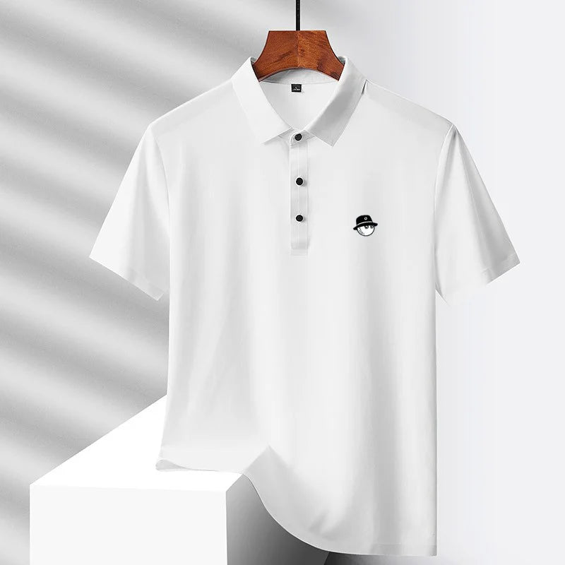 Men's Ice Silk Golf Polo Shirt – 10 Colors, M to 5XL