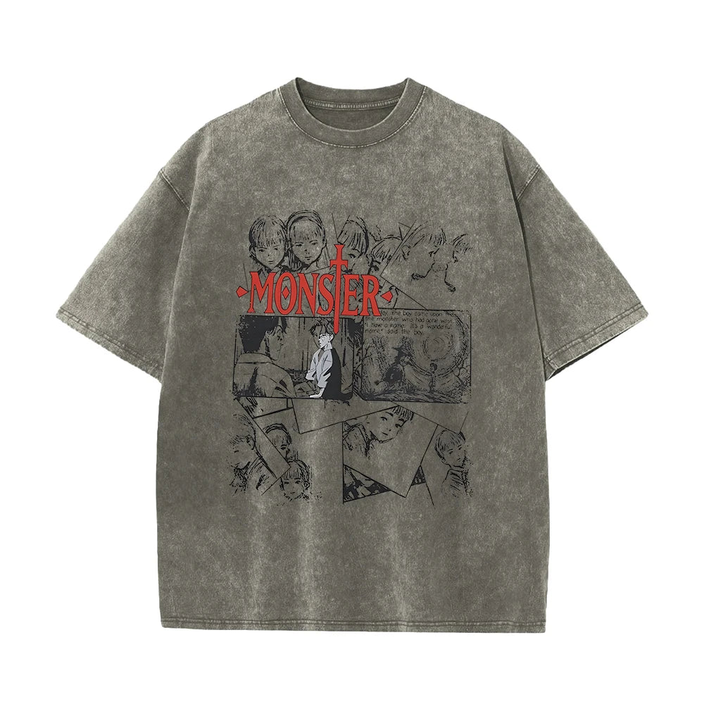 Anime Monster Washed Cotton Unisex T-Shirt