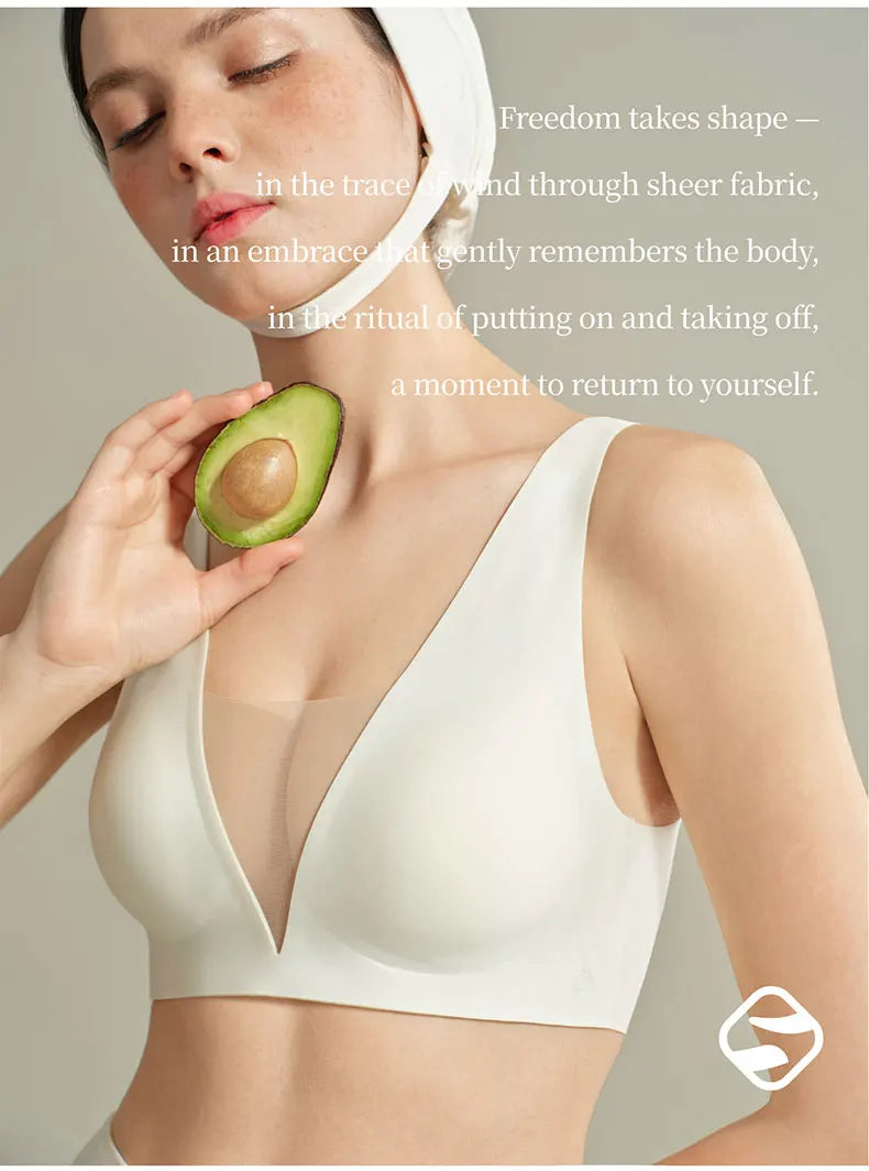 Sujiin Seamless Plunge Push-Up Bra for Women | XM048