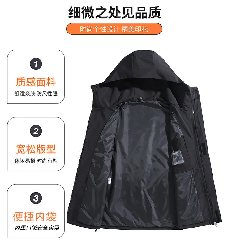 Big Size 12XL Bomber Jacket Men Hooded Zipper Windbreaker Male Fishing Waterproof Windproof Windshield Outerwear Large Plus Fat