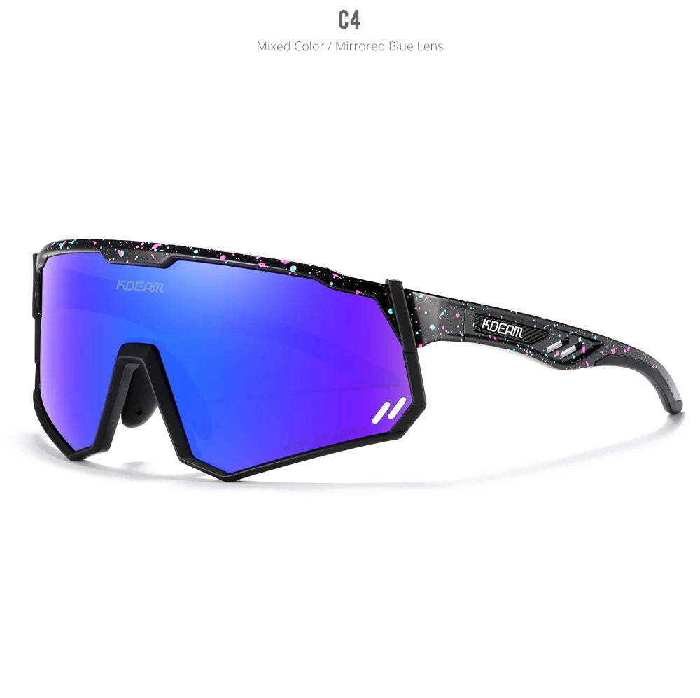 KDEAM High-End Sports Sunglasses Polarized Men's Cycling Glasses Dismountable TR90 Frame And Nose Pads Easy To Exchange