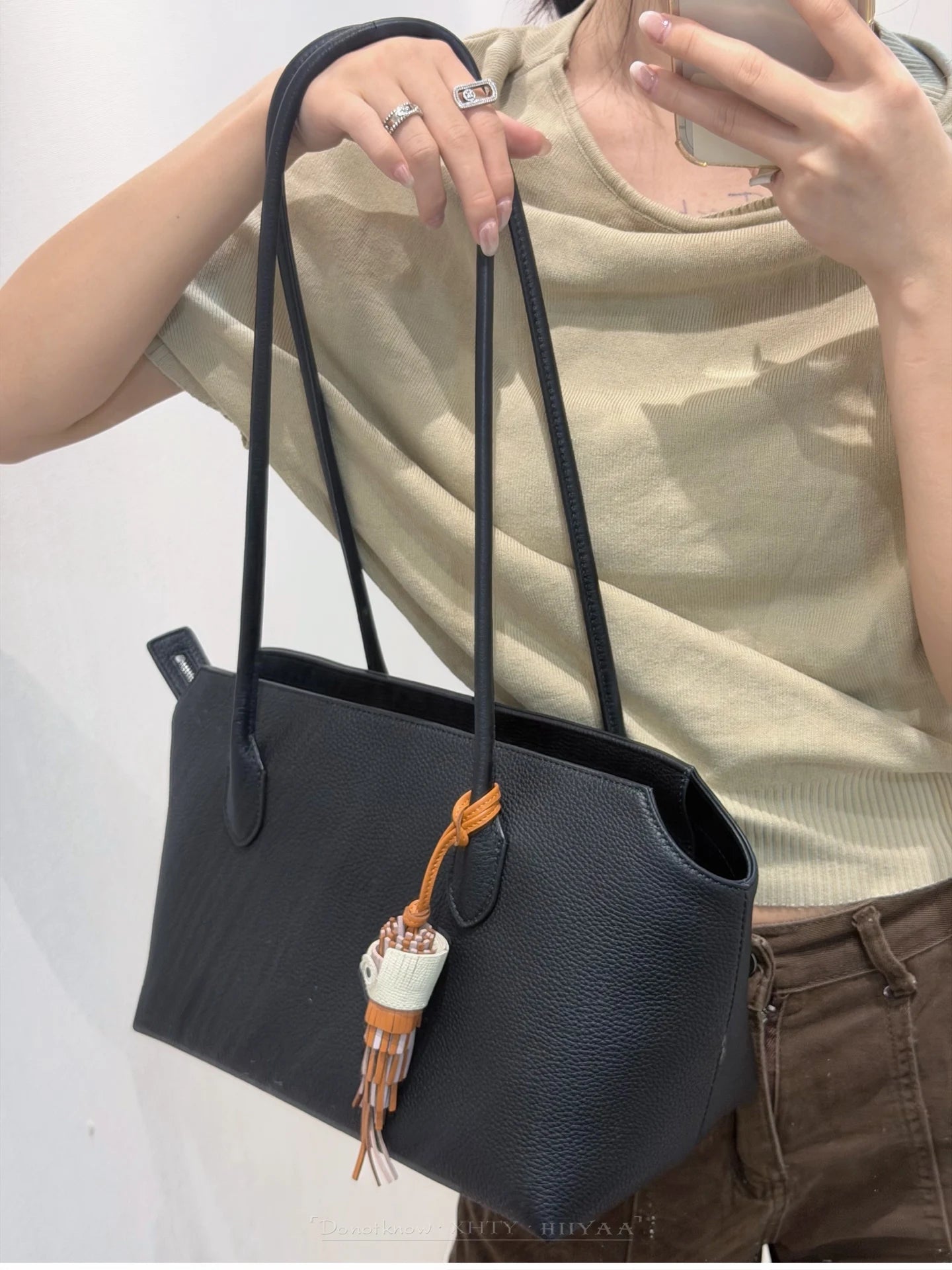 Genuine Leather Tote Bag – Pebbled Top-Grain Cowhide