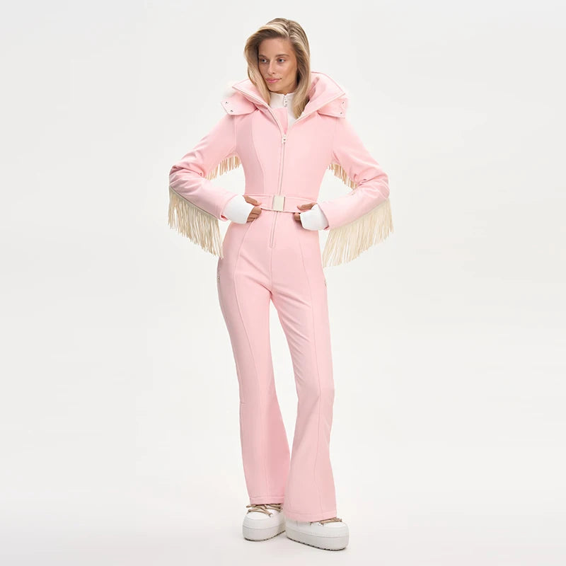 Windproof Faux Fur Ski Jumpsuit