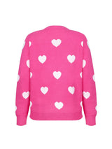 Women's Oversized Fuzzy Heart Knit Pullover Sweater