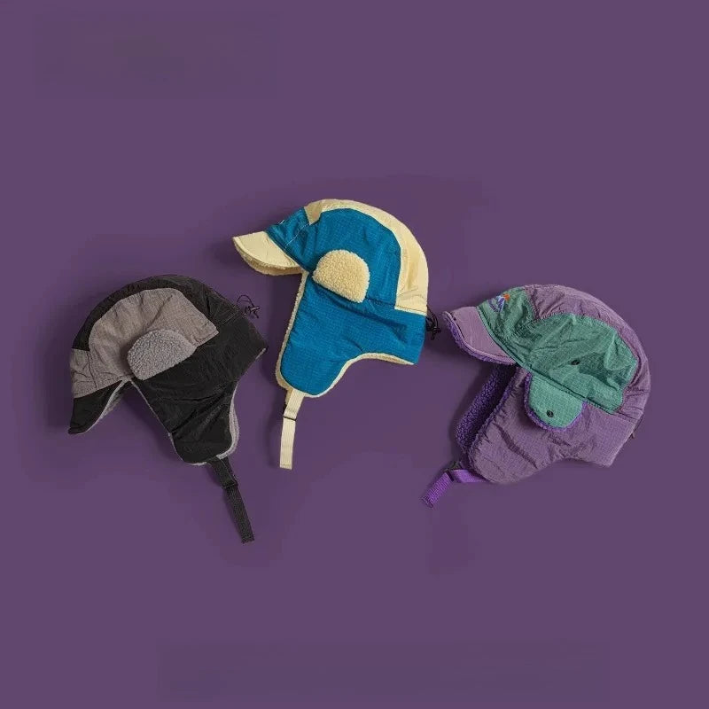 Embroidered Plush Earflap Bomber Hat – Unisex Winter