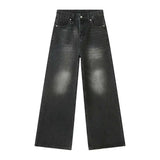Retro Washed Wide-Leg Denim Trousers