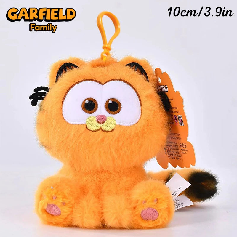 ORIGINAL Garfield Kawaii Soft Plush Toys Keychain Cute Cats Anime Stuffed Animals Peluche Doll Pendants Birthdays Gifts For Kids