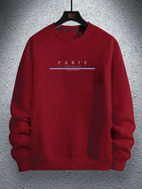 Paris Print Relaxed Fit Pullover – Premium Cotton Casual O-Neck Hoodie