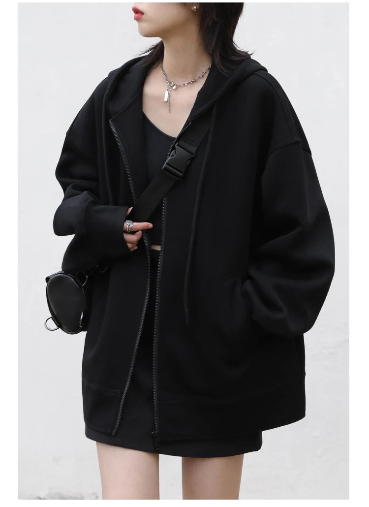 Women’s Relaxed Longline Zip-Up Hoodie