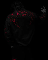 Men's Gothic Streetwear Zip-Up Hoodie Black Edgy Urban Athletic Dark Style Casual Oversized Pullover Sweatshirt with Zipper