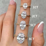 925 Sterling Silver Oval Cut Zircon Ring – Luxury Engagement & Wedding Jewelry