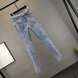 Women's High-Waist Slim Denim Pencil Jeans | S–5XL