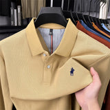 Premium Cotton Embroidered Long Sleeve Polo Shirt