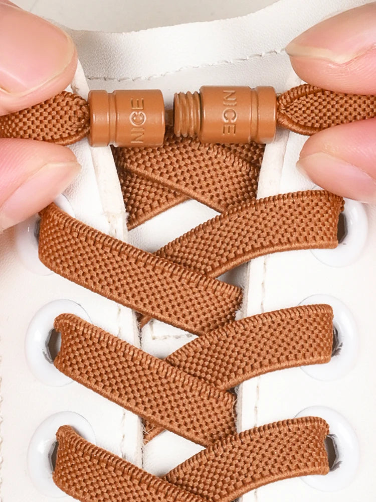 8mm Elastic No-Tie Shoelaces with Button Lock