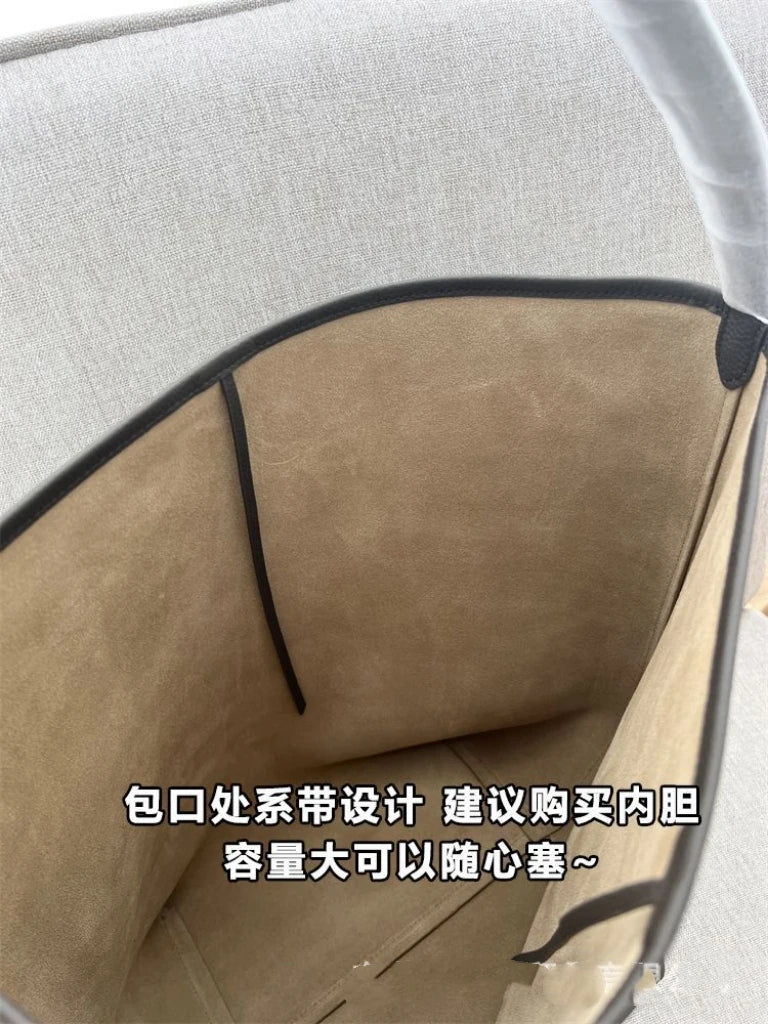 25 year new cowhide lychee pattern single shoulder commuting versatile large capacity bucket bag