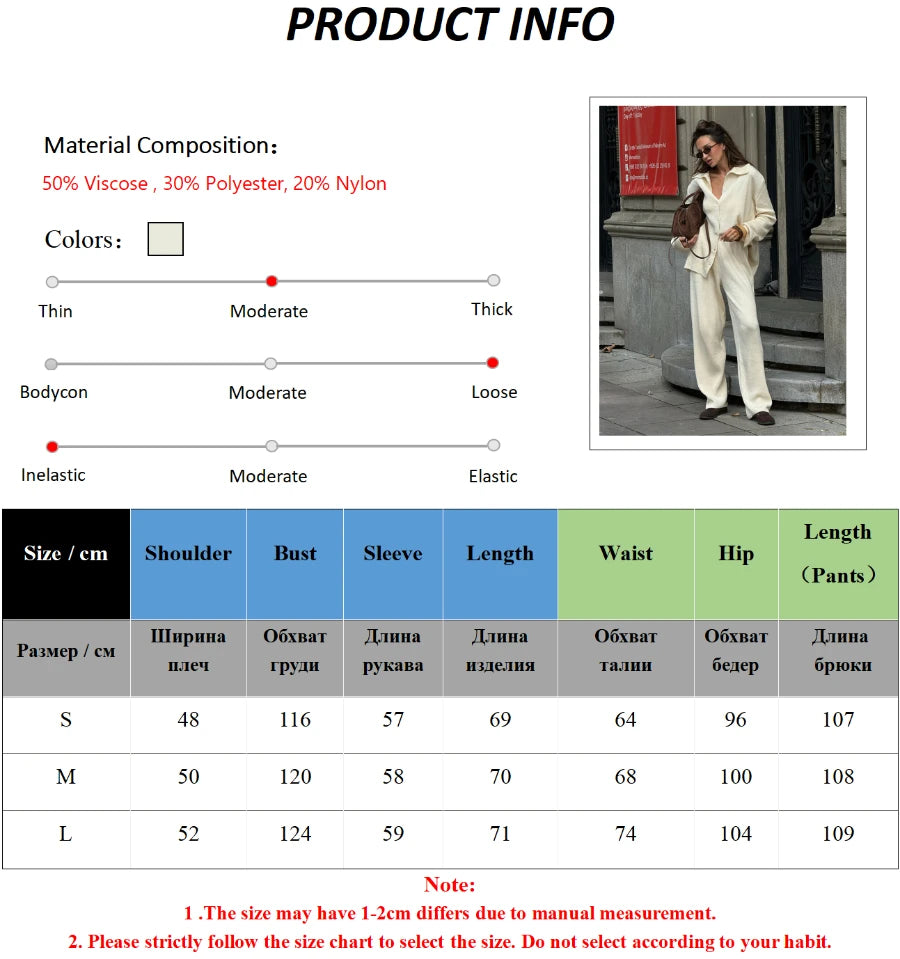 Bornladies Autumn Winter New Knit Cardigan Pants Set Loose Two Piece Casual Sweater Suit Women Thick Warm Soft Knitted Outfit