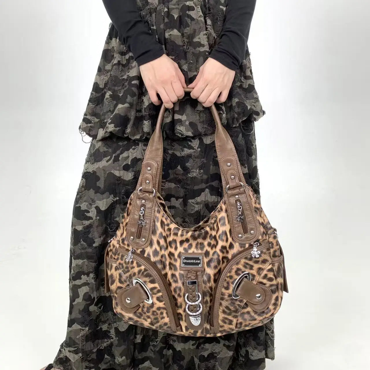 Y2K Leopard Print Shoulder & Crossbody Bag