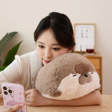High Quality Cartoon Earphone Seal Sea Otter Plush Toy Ball Round Cushion Throw Pillow for Kids Birthday Gift School Nap Sleep