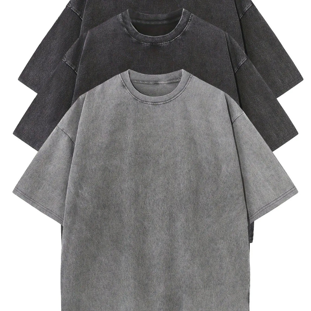 3pcs Men's 100% Cotton Loose-Fit T-Shirts in Solid Colors Casual Short Sleeve Crew Neck Ideal for Summer Outdoor