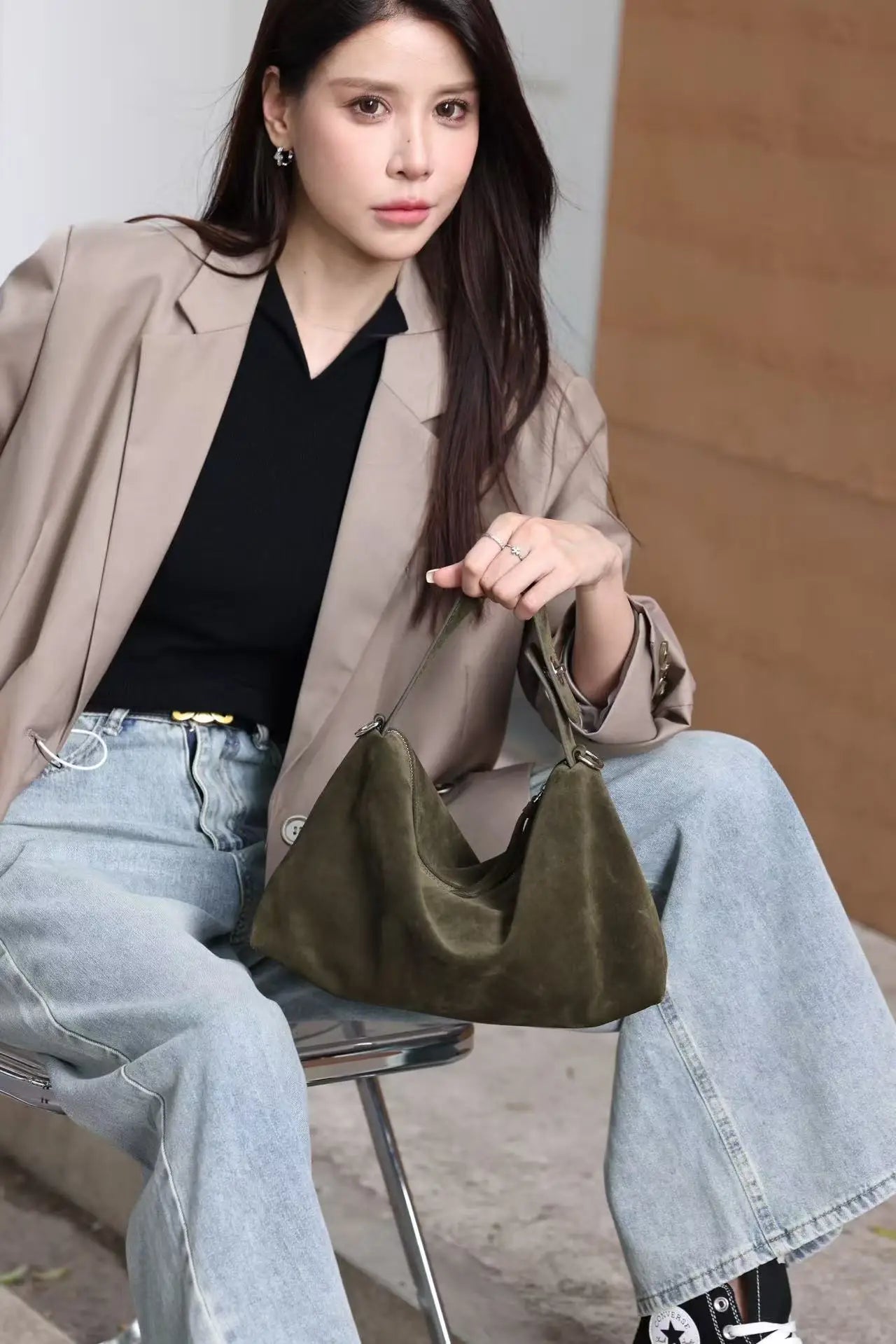 Luxury Suede Boston Tote