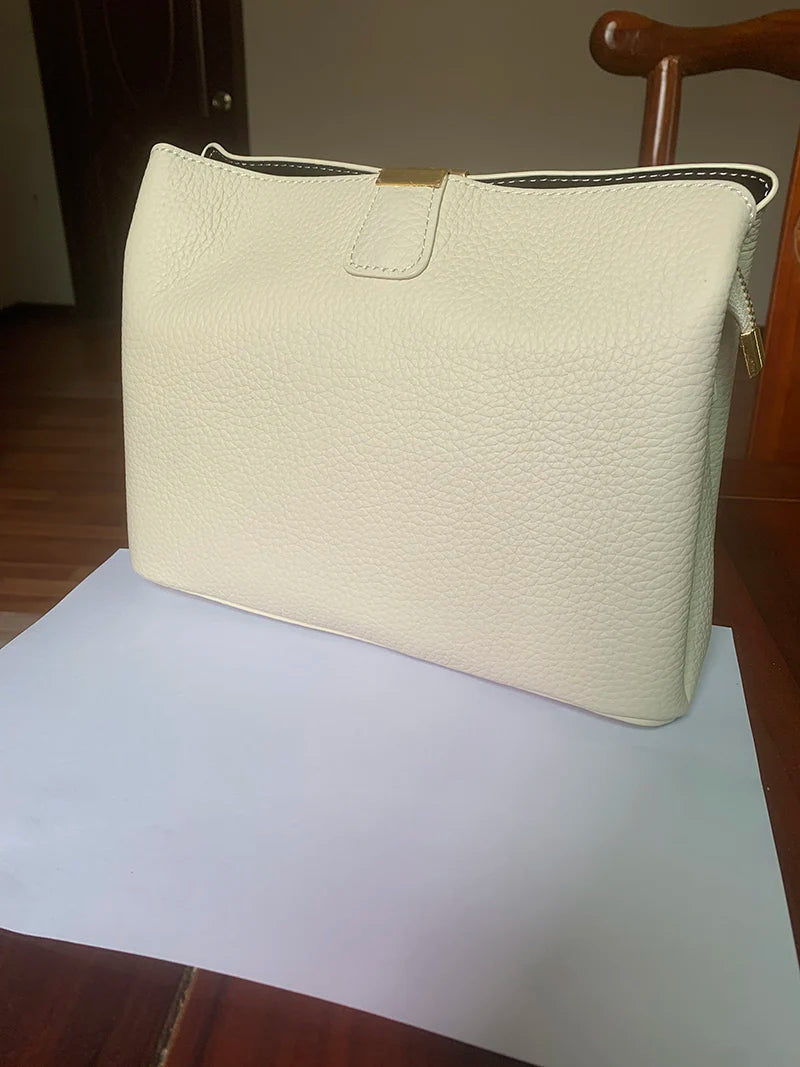 Women's Genuine Leather Handbag Luxury Bucket Style Casual Lady Fashion Shoulder Crossbody Messenger Bag for Girls 2025 Hot Sale