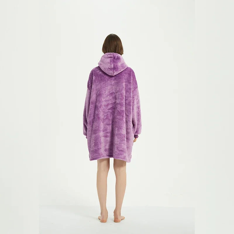 Oversized Microfiber Fleece Hoodie Blanket