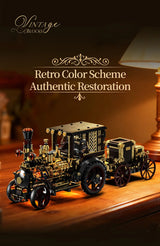 1331-Piece Vintage Steam Car Building Block Set