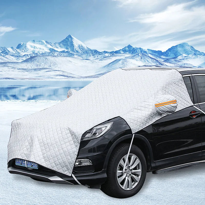 All-Weather Half Car Cover – Windshield & Roof Protection