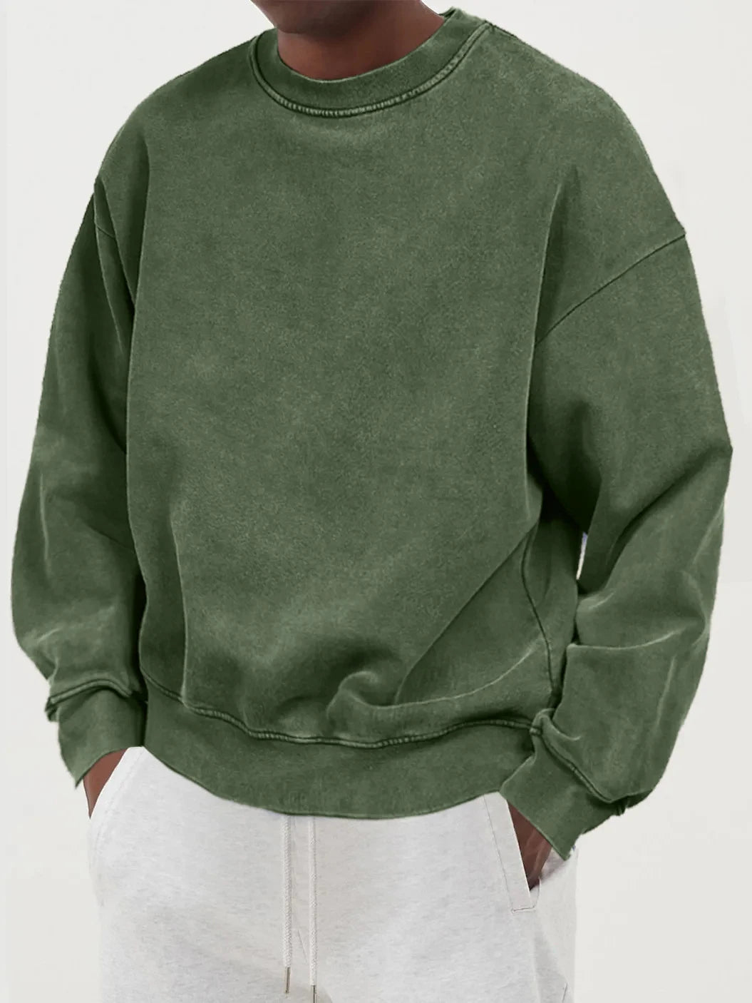 Men’s Washed Cotton Crewneck Sweatshirt