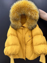 Winter Large Fur Hooded Down Jacket