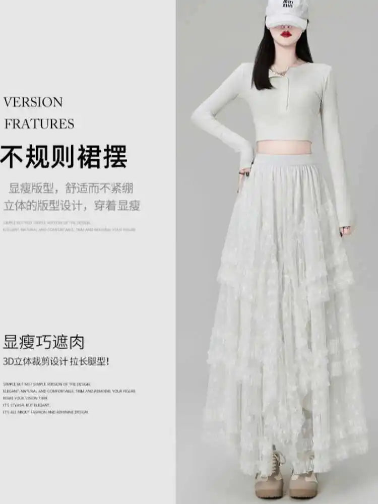 Gothic Lace Trumpet Skirt – Fairycore & Punk Streetwear