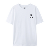 Men's Cotton T-Shirt with Minimalist Smile Print