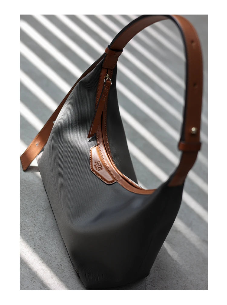 New Arrival Underarm Bag Women Genuine Leather Crossbody Bag Fashion Female Nylon Handbag Luxury Messenger Purses