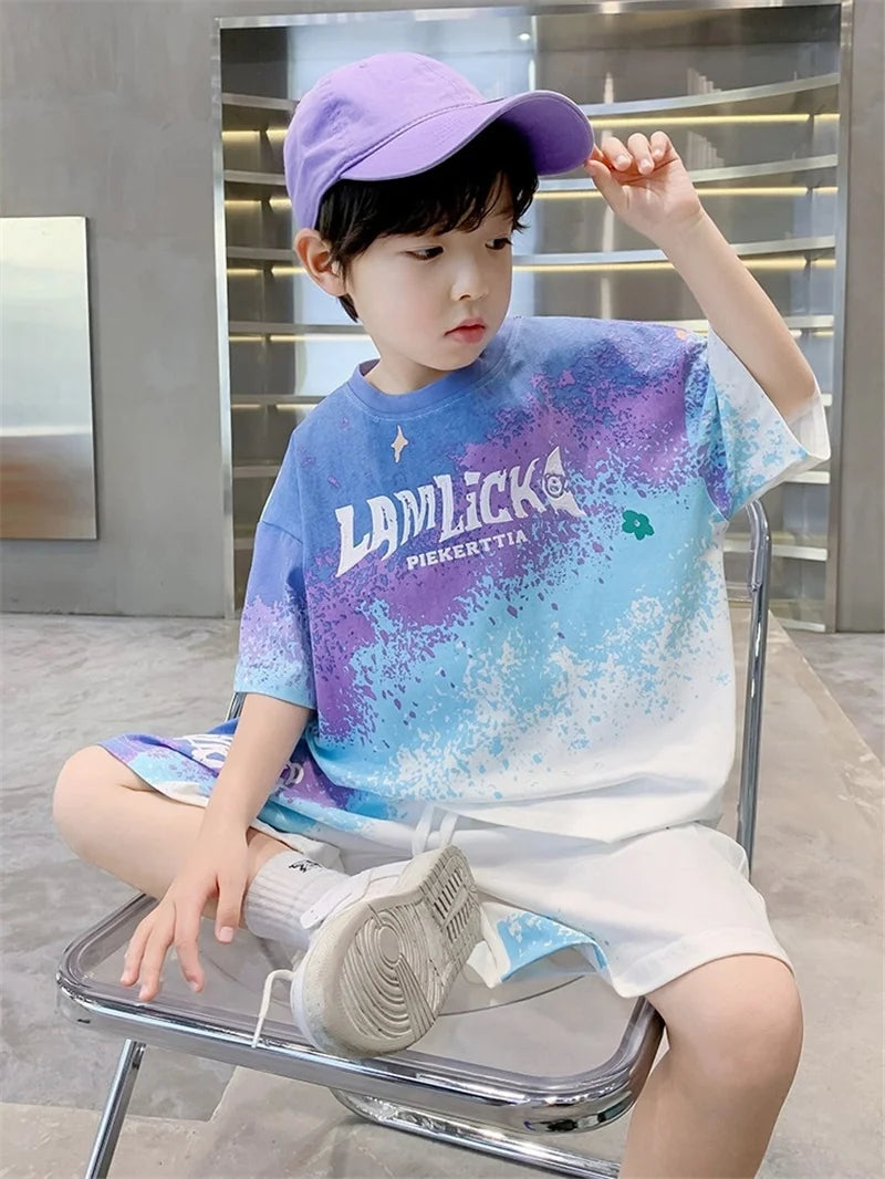Teen Summer Gradient Tee & Shorts Set