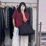 Genuine Leather The Tote Bags For Women Luxury Designer Handbag Purses 2024 New In First Layer Cowhide Large Top Handle Shoulder