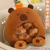 New Capybara Shark Shaped Snack Bag Plush Toys Super Soft Cartoon Squishy Pillow Funny Food Dolls Birthday Gifts Room Decor