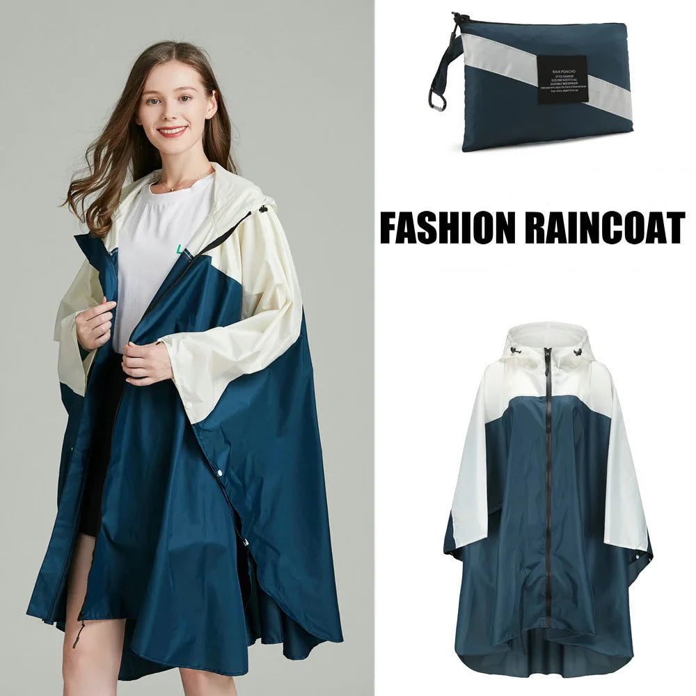 Women's Oversized Waterproof Rain Poncho – Windproof