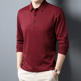 Men's Refined Long Sleeve Polo Shirt – Elegant Casual Fit