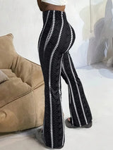 Retro Print High-Waist Flared Leggings