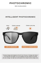 CAPONI Men's Polarized Photochromic Square Sunglasses