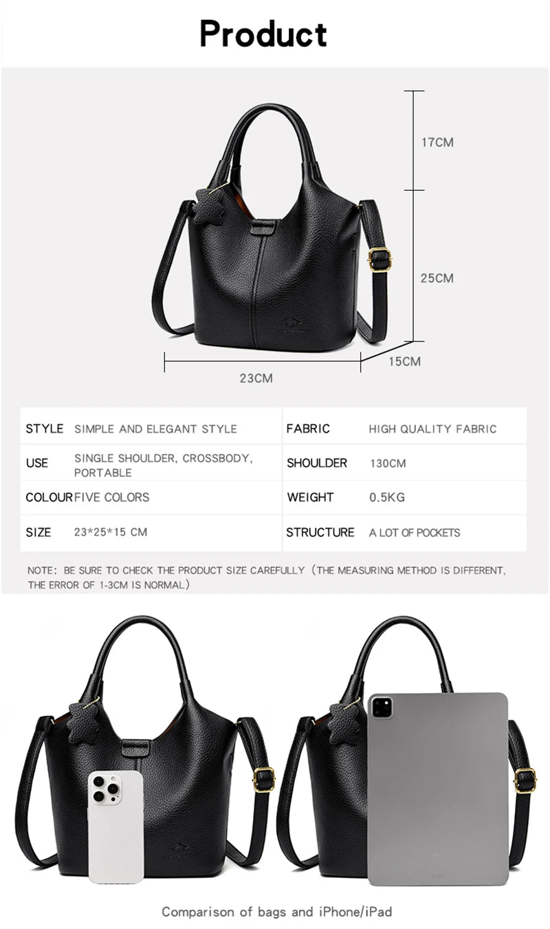 Brand High Quality Soft Leather Large Capacity Top-handle Bags Female Handbags Women Shoulder Crossbody Totes Messanger Bag Sac