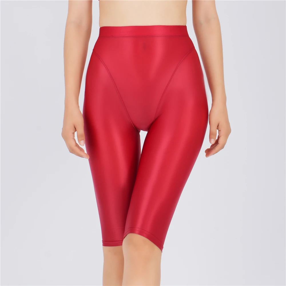 Women's Sheer Stretch Knee-Length Shorts