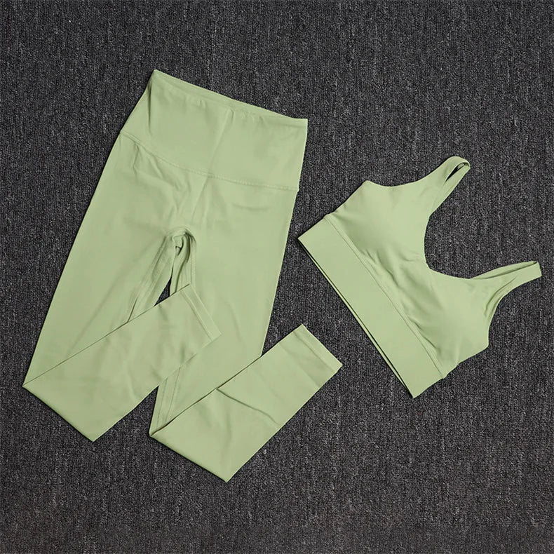 TRY TO BN Gym Sets Woman 2 Piece Sports Bra High Waisted Leggings Fitness Sportswear Women's Tracksuit Yoga Wear Workout Clothes